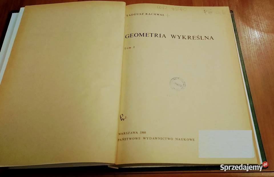Geometria wykreślna T 1  Tadeusz Rachwał album z Rok wydania 1966 Gdańsk