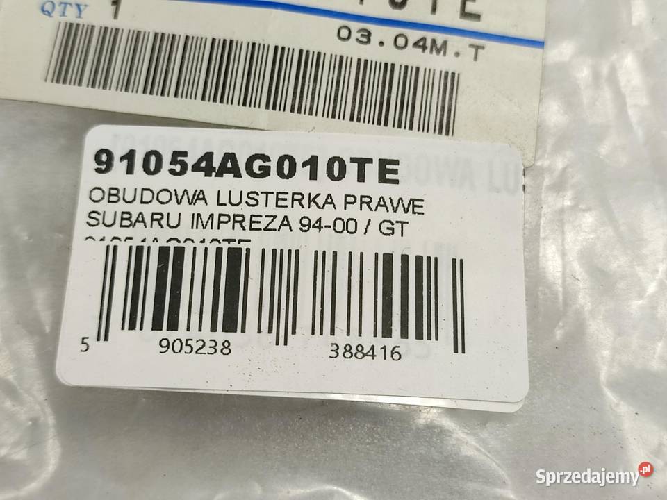 OSŁONA LUSTERKA PRAWEGO SUBARU IMPREZA GT