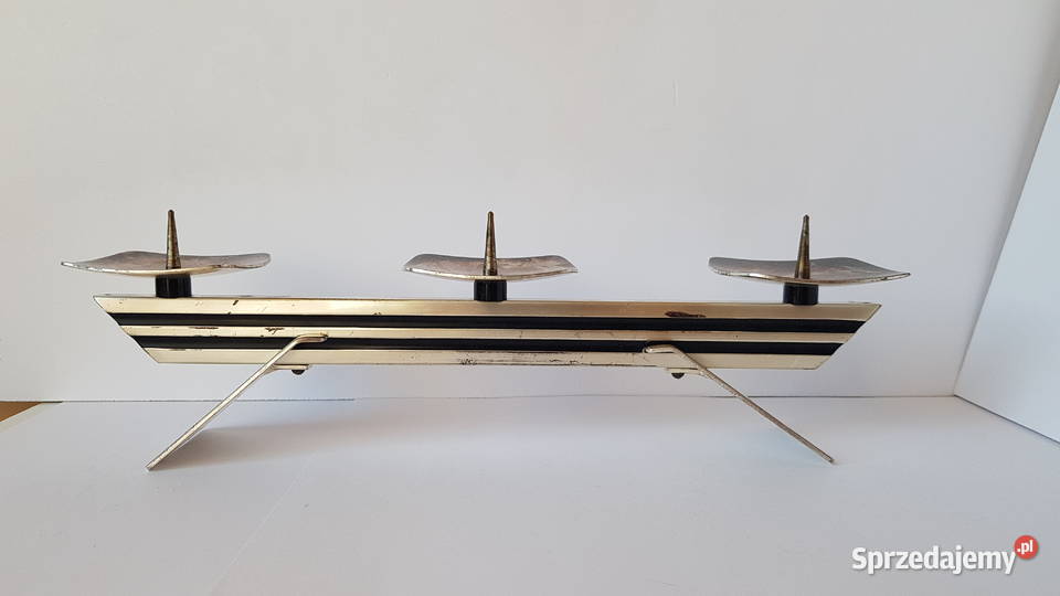 Stary metalowy świecznik z platerowanymi Antyki, Sztuka, Kolekcje śląskie Dąbrowa Górnicza