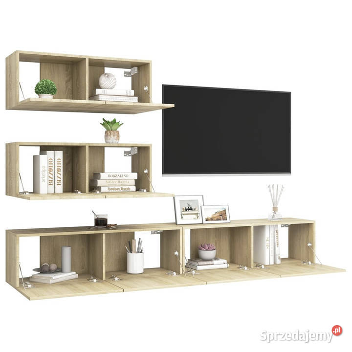 4cz zestaw szafek TV dąb sonoma materiał mazowieckie Warszawa