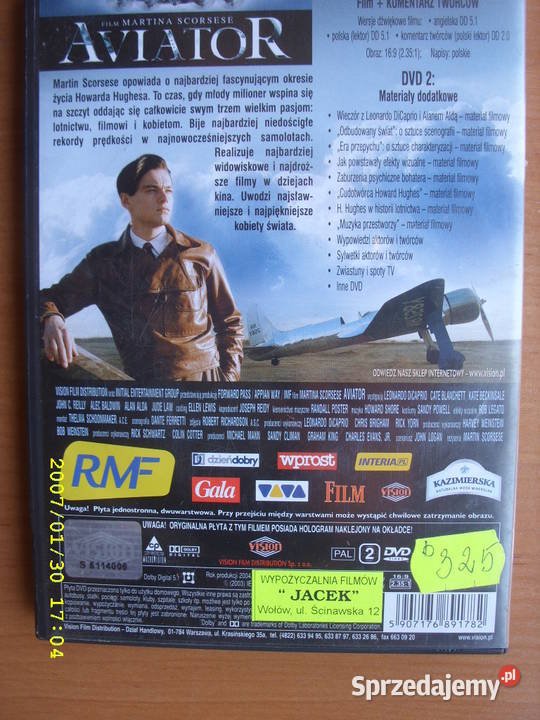 Film na VCD AVIATOR DI CAPRIO 2 CD Wołów
