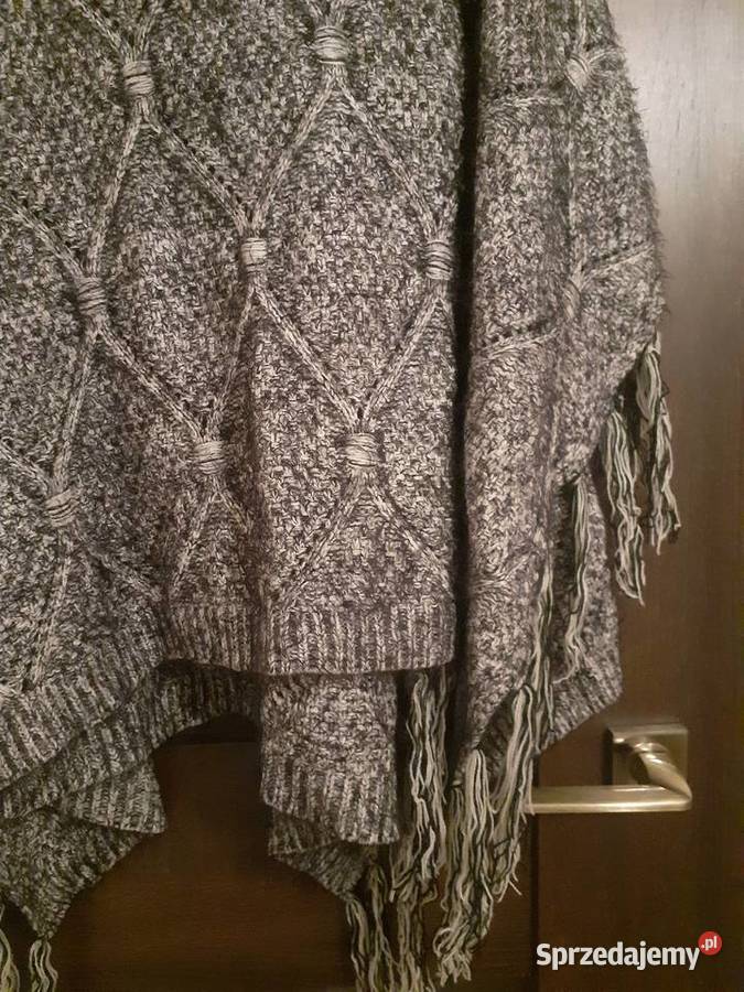 ponczo narzuta z frędzlami pomorskie