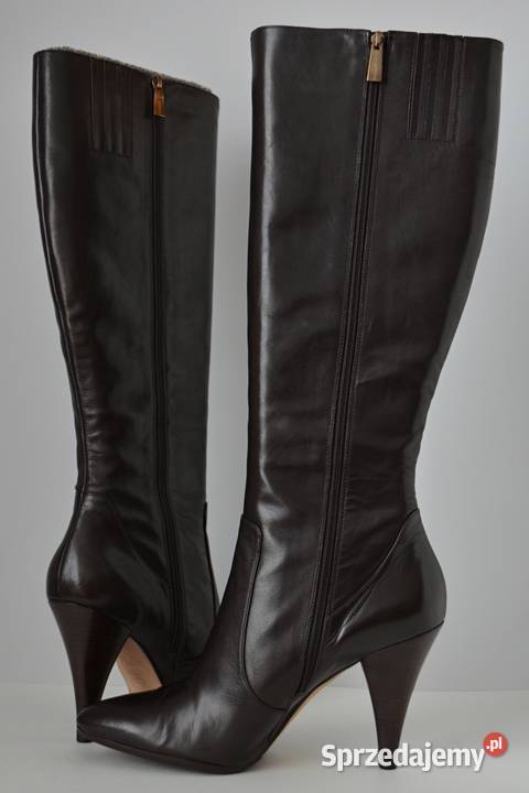 CAŁE Z NATURALNEJ SKÓRY wygodne kozaki Via Spiga Białystok