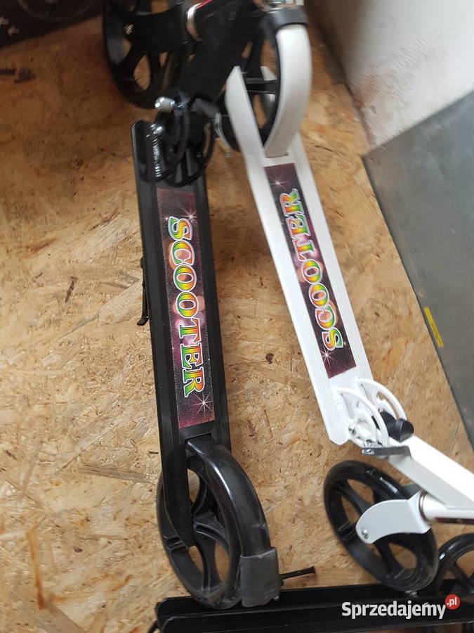 Hulajnoga duża SCOOTER Duże Koła Czarna biała