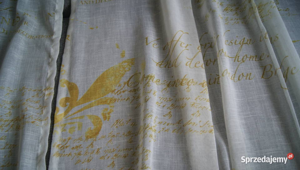 Firany shabby chic napisy przelotki Piękne Dobroszyce