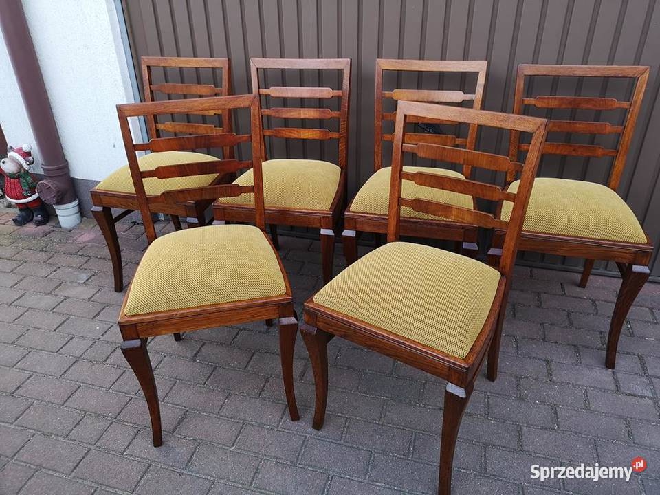 Krzesła ARTDECO 6 Sztuk Lata 2030 Stare Antyk Swarzędz