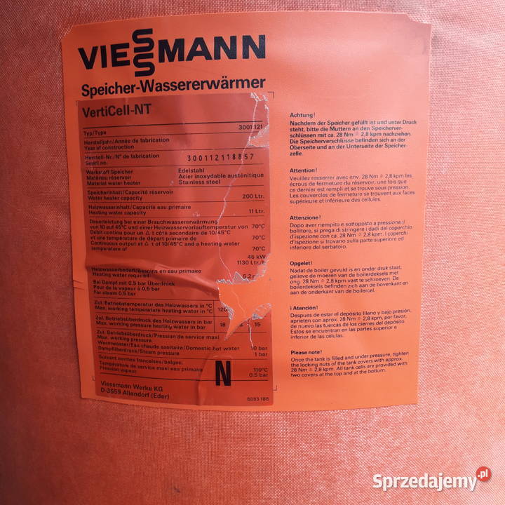 Bojler podgrzewacz wody 200 L stal nierdzewna Karpacz sprzedam