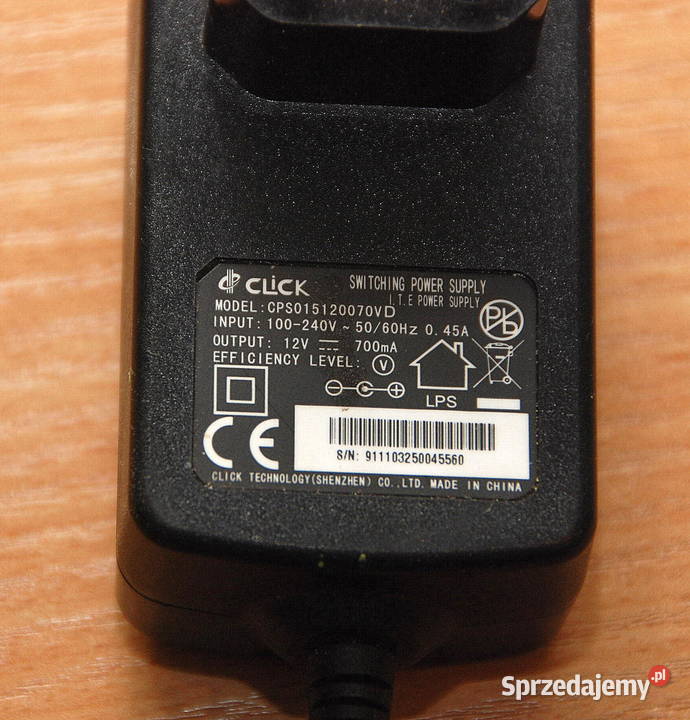 Zasilacz ładowarka click 12V 700mA mazowieckie