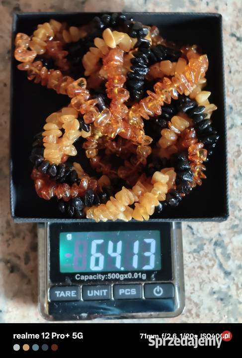 Vintage naszyjnik z naturalnego bursztynu Ostrów Mazowiecka