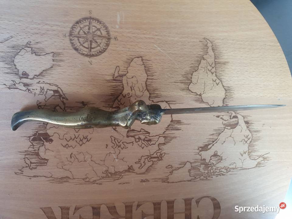 Stary nóż do otwierania kopert papieru naga dama Pozostałe sprzedam