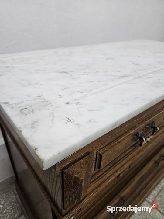 Stara komoda z szufladami i marmurowym blatem małopolskie