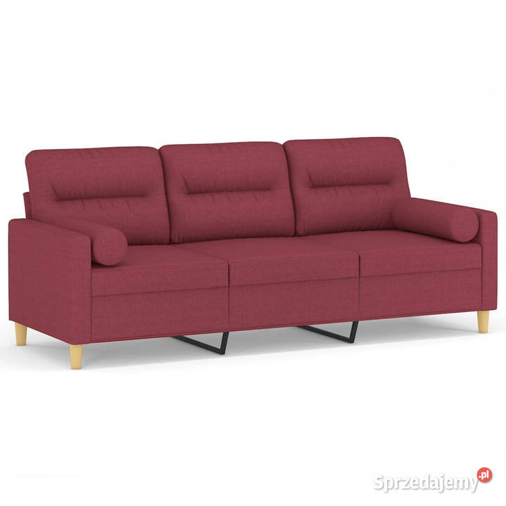 3osobowa sofa z poduszkami winna czerwień 180 mazowieckie Warszawa
