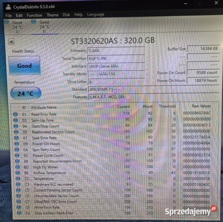 Dysk HDD 320GB Seagate Barracuda 7200110 Dyski Ruda Śląska sprzedam