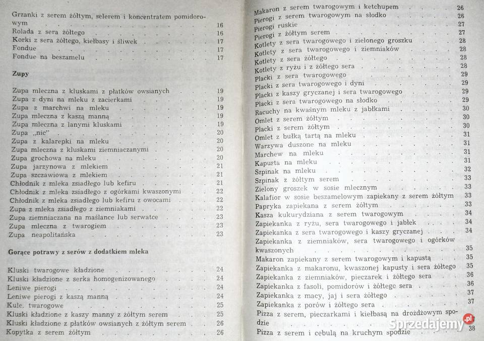Potrawy z produktów mleczarskich Danuta Sadowska Rok wydania 1988 Chełm