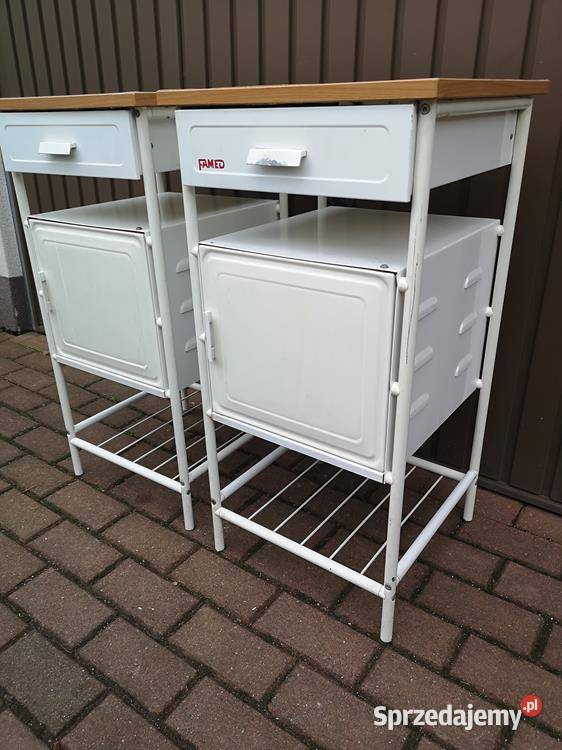 Stoliki Szafka Metalowa Medyczna Stara Szpitalna
