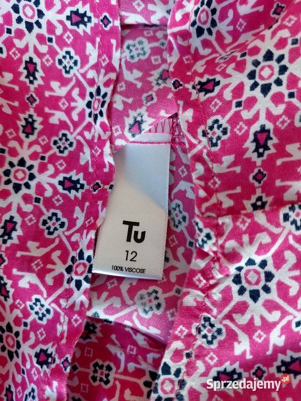 Bluzka L 40 TU różowa kwiaty wiskozowa Bluzki i koszule Warszawa
