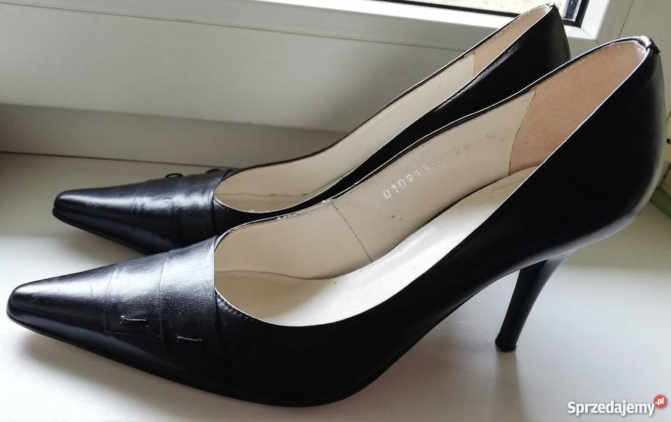 eleganckie szpilki Eksbut czarne czarny r 37 24cm Czółenka mazowieckie Zakole-Wiktorowo