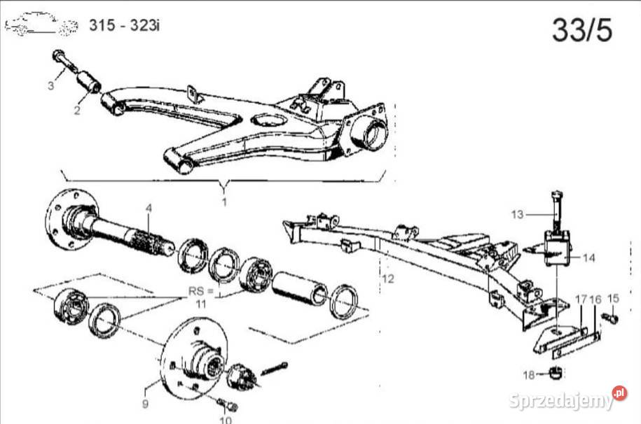 tuleja gumowa tylna miękka prawa BMW E21 Gdańsk sprzedam