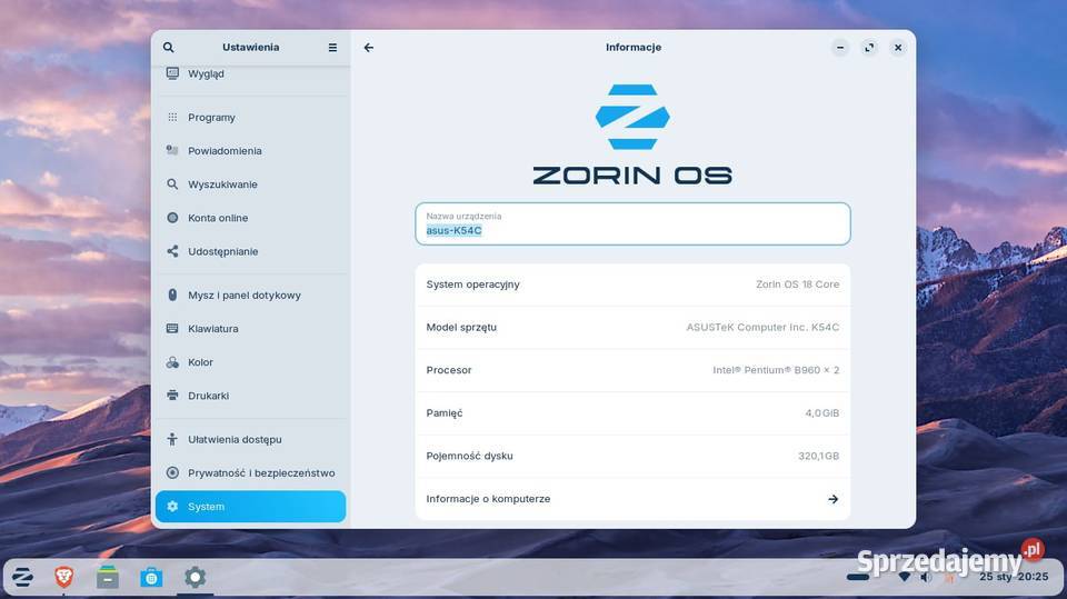 Laptop Asus x54c 156 Intel Pentium 4GB tam dysk śląskie Kobiór sprzedam