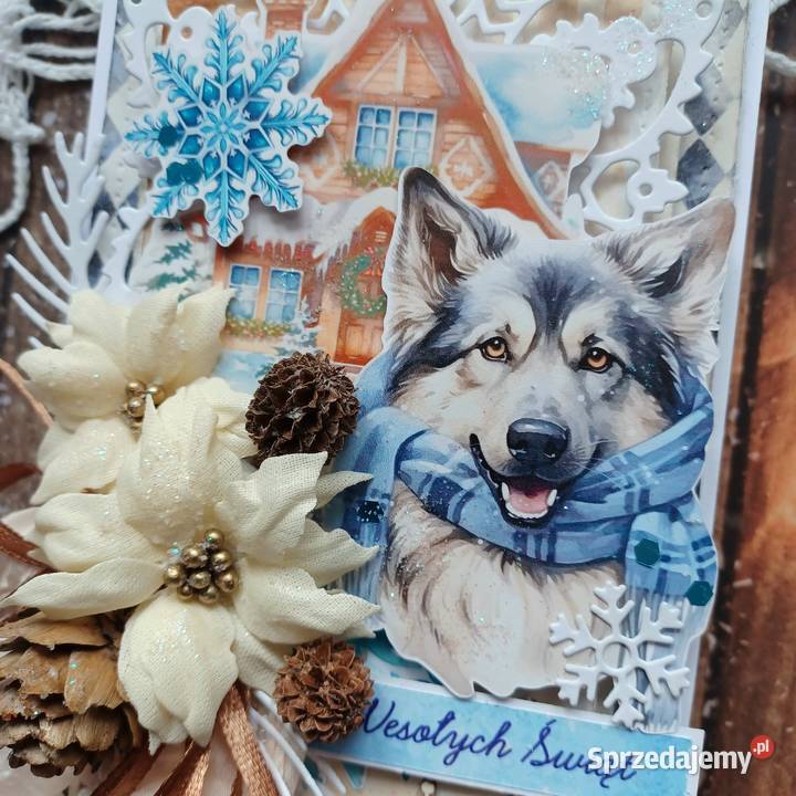 Boże Narodzenie kartka ręcznie robiona hand made Rękodzieło Mszana Dolna