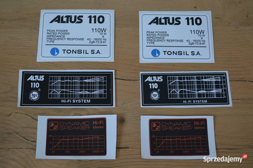 ALTUS 110 Emblematy Naklejki Komplet sprzedam