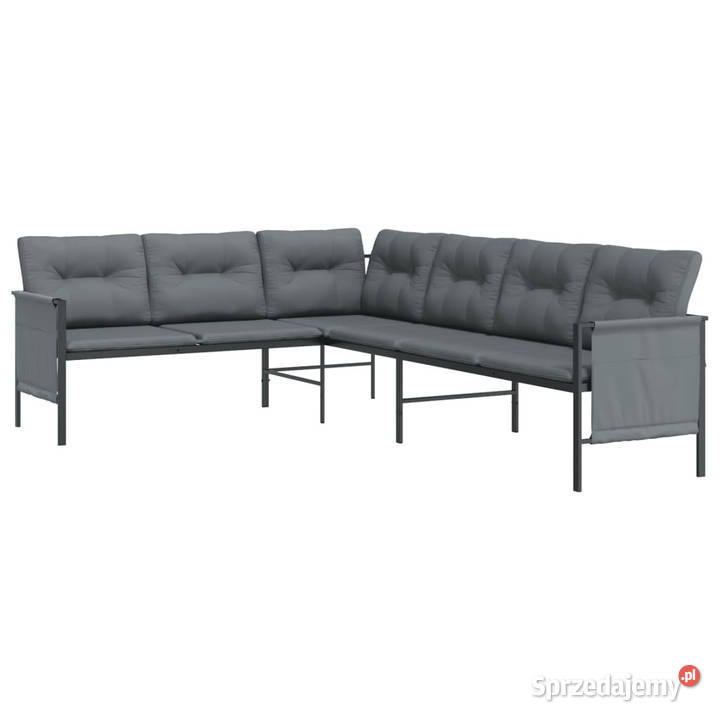 Ogrodowa sofa narożna antracytowa stal i Warszawa