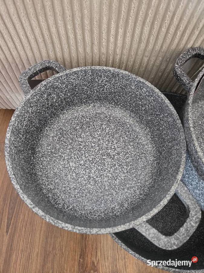 Zestaw garnków marmurowy 6 el indukcja gaz Drwalew