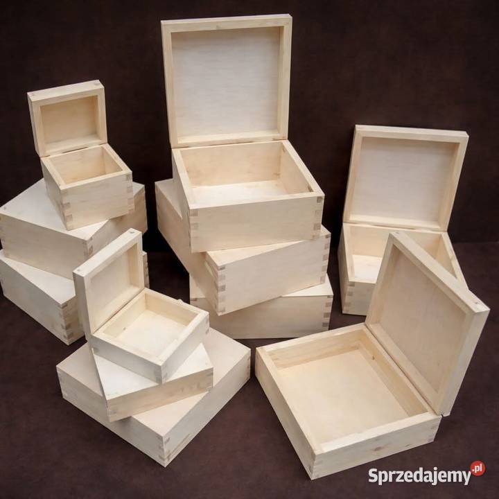 Pudełka drewniane komplet 11 sztuk Produkcja Skawica