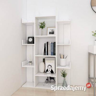Regał na książki biały 86x255x140 materiał Meble Warszawa