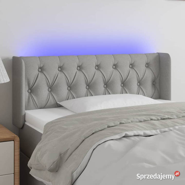 Zagłówek do łóżka z LED jasnoszary 93x16x7888 Warszawa