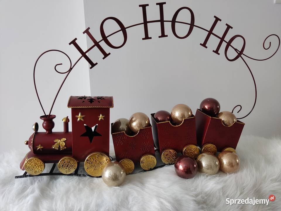 CZERWONY POCIĄG ŚWIATECZNA DEKORACJA Straszęcin