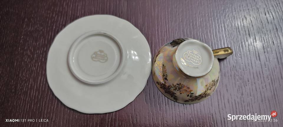 Piękna filiżanka z talerzykiem z firmy Zembsch Legnica