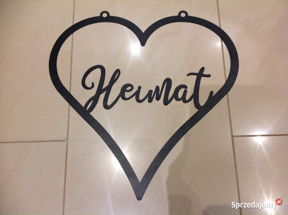 Czarne Serce Metalowe Napis na Ścianę Dekoracja lubuskie