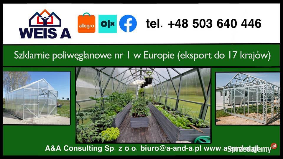 Szklarnia profil 40x40mm 3x4m Victoria waga 145 podlaskie Suwałki