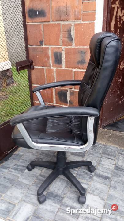 Fotel krzesło obrotowe czarne z eko skóry Jarocin