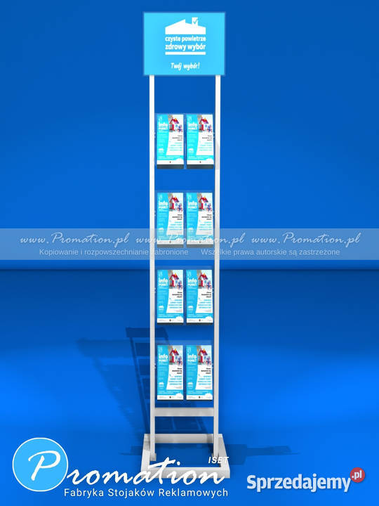 Biały stojak na ulotki reklamowe DL do biur Warszawa