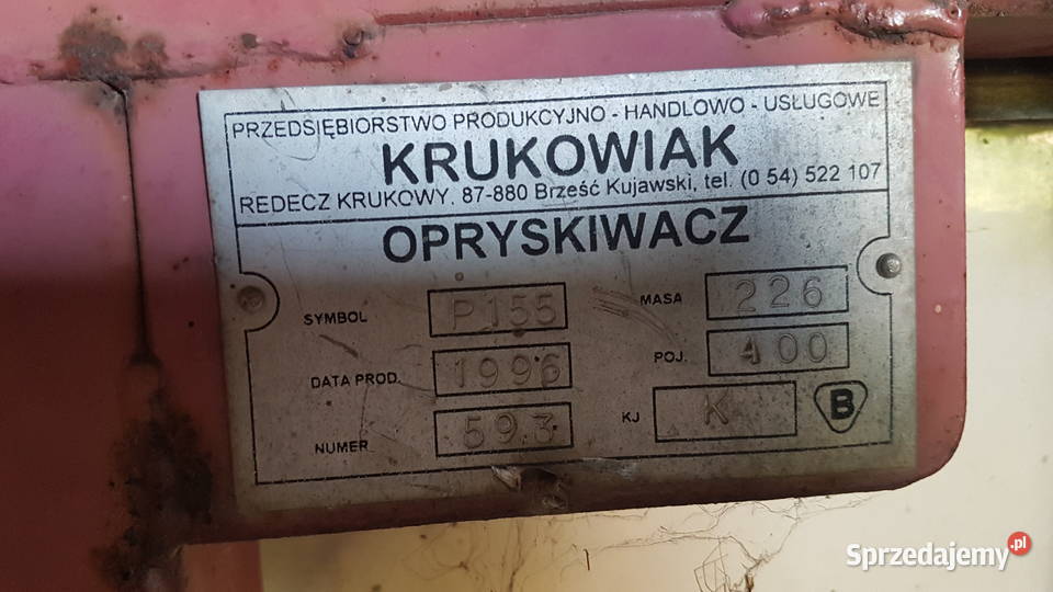 Opryskiwacz 400l Krukowiak opolskie