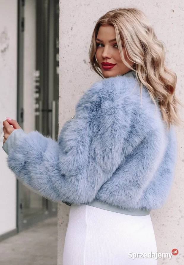 Kurtka Damska Krótka Furry Imitacja Futra