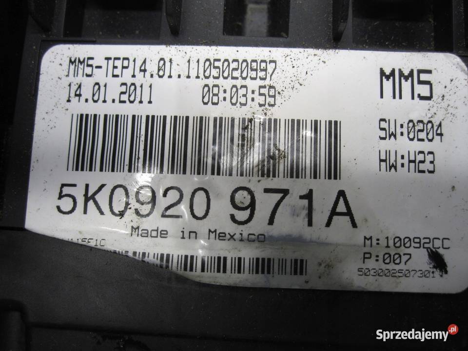 VW GOLF VI 11r licznik zegary 5K0920971A ANGLIK świętokrzyskie Kielce