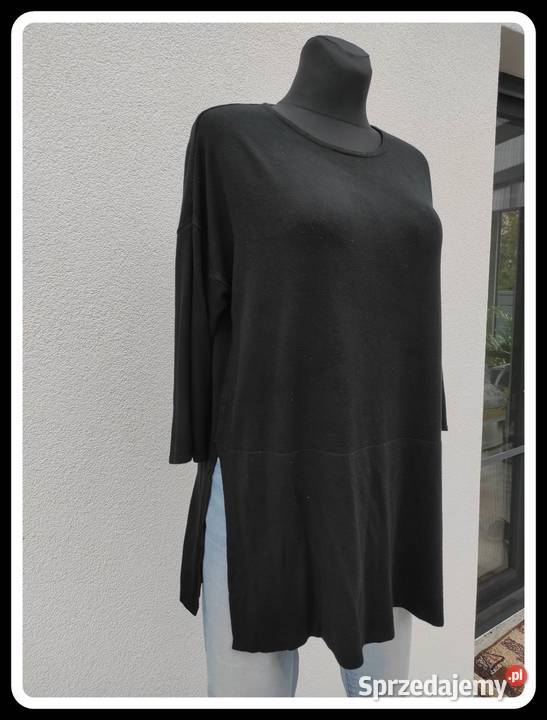 Mięciutki lekki czarny sweterek z wiskozy 44 XXL Płock