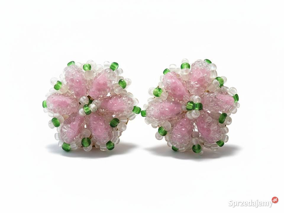VINTAGE KLIPSY BEADED CLUSTER KWIATY LUCITE Częstochowa