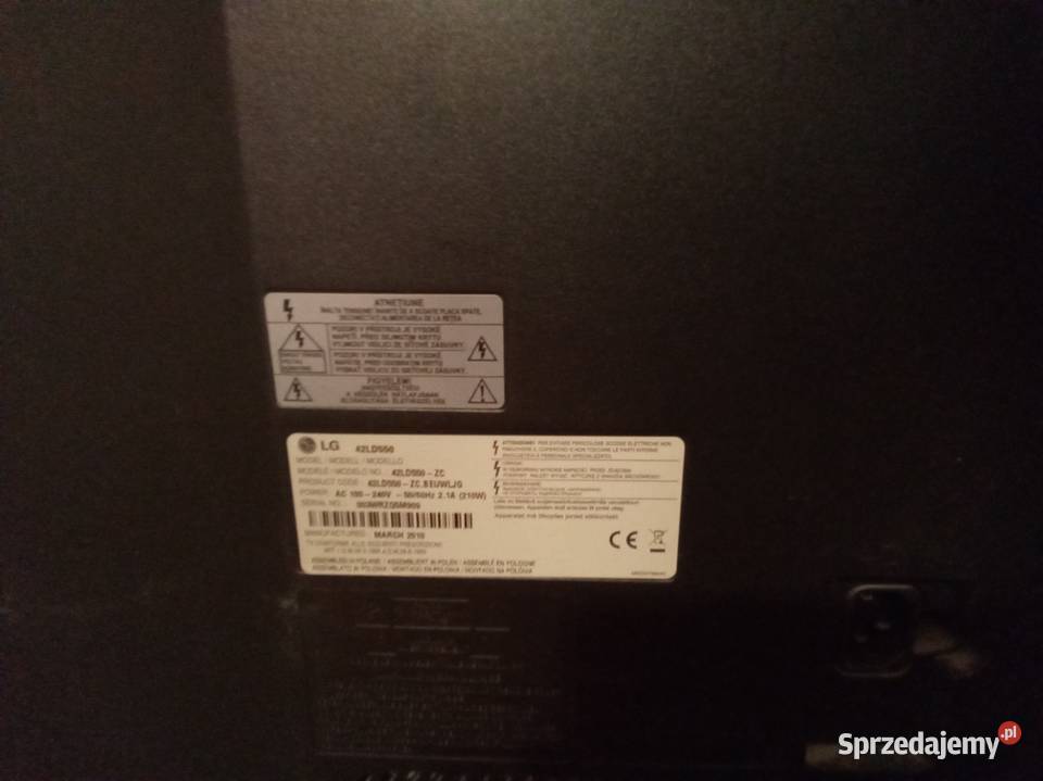 Lg telewizor 42LD550ZC dwa piloty i instrukcja z mazowieckie Warszawa sprzedam