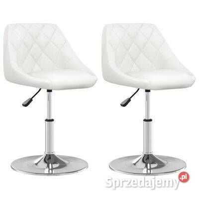 vidaXL Krzesła stołowe 2 białe obite sztuczną mazowieckie Warszawa sprzedam