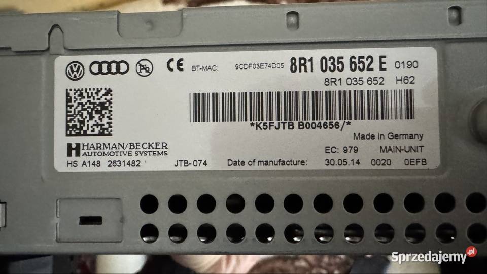 Audi MMI 3G komplet Radio wyświetlacz panel Rok produkcji 2014 Alwernia sprzedam