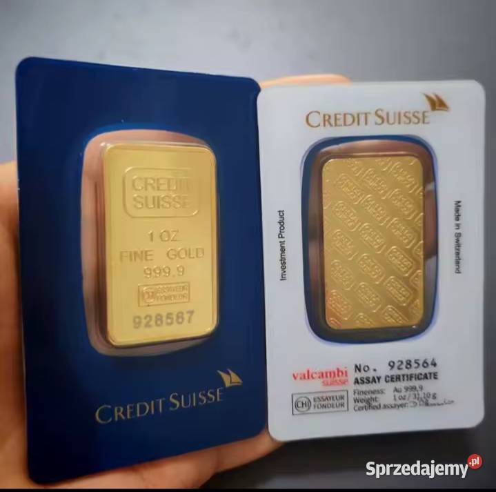 Sztabka zloto replika credito suisse 1 oz opolskie Goła