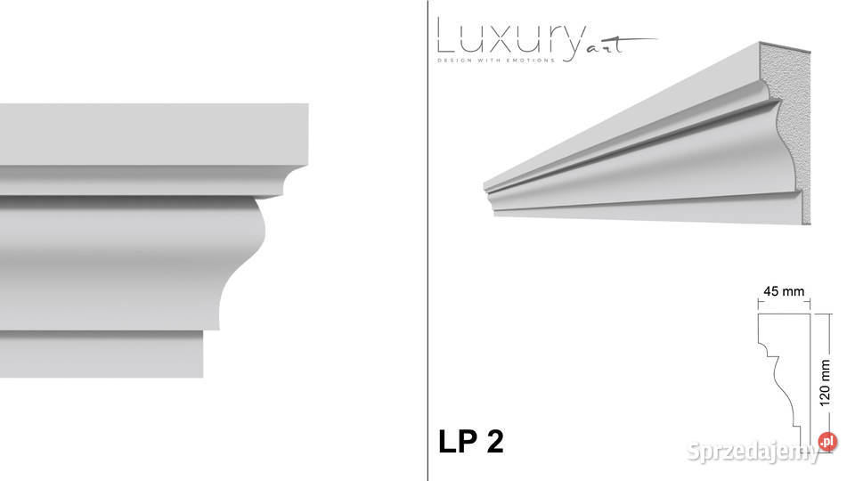gzyms parapetowy LP2 12 x 45 sztukateria Warszawa