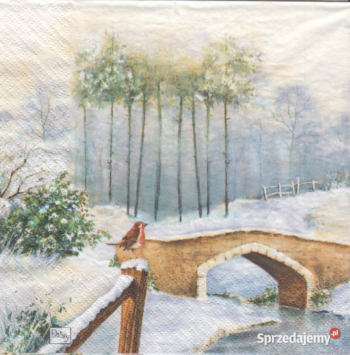 Dekupaż Boże Narodzenie zima ptaszki sikorki Skarżysko-Kamienna