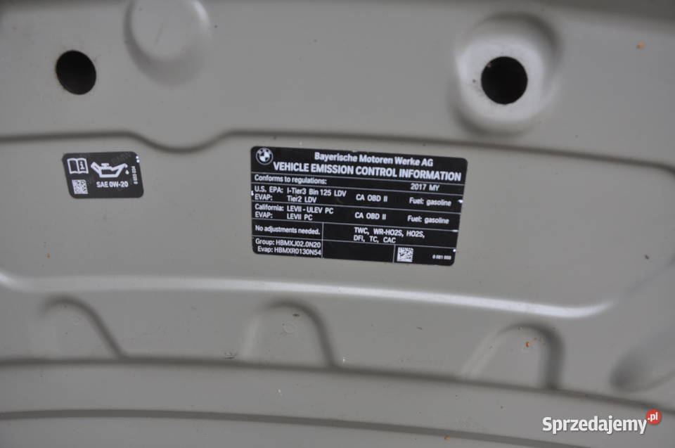 bmw seria 3 F30 F31 Maska pokrywa silnika Sierakowice
