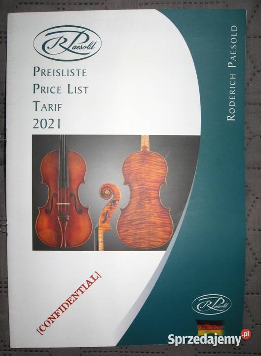 Roderich Paesold Bows Cellos Violins List 2021 Kępice sprzedam