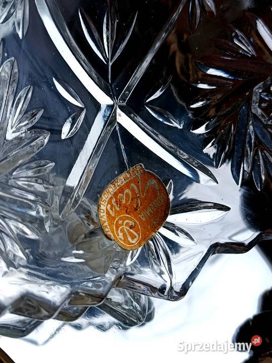 Piękna patera owocarka kryształowa na stopie Klenica